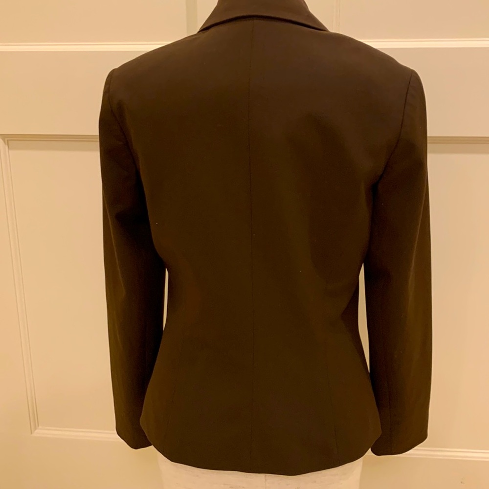TRINA TURK WOMENS SIZE 6 BROWN TWO BUTTON BLAZER - Picture 2 of 10